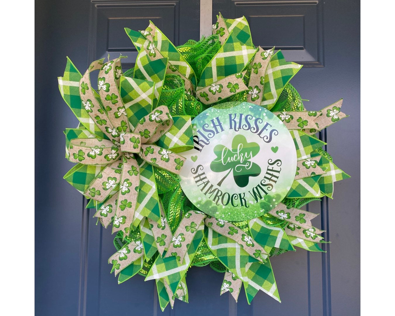 St. Patrick Day wreath, Welcome wreath, Shamrock wreath, Irish wreath, St. Patricks Day wreath for front door, Luck of the good Irish wreath