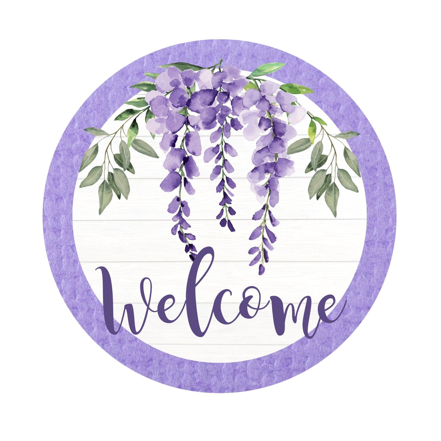 Purple Wisteria Welcome Wreath Sign, Lavender welcome sign, Year-round wreath sign, Everyday wreath sign, signs for wreaths