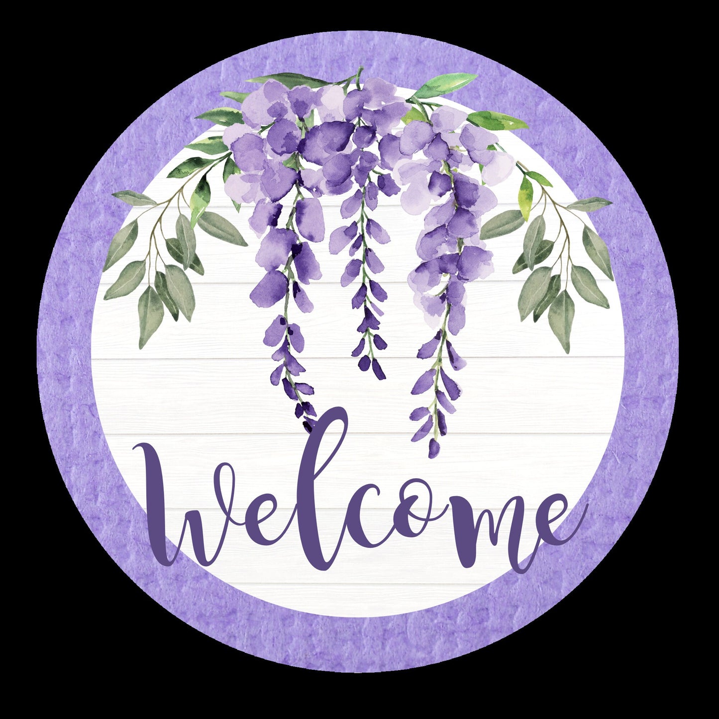 Purple Wisteria Welcome Wreath Sign, Lavender welcome sign, Year-round wreath sign, Everyday wreath sign, signs for wreaths