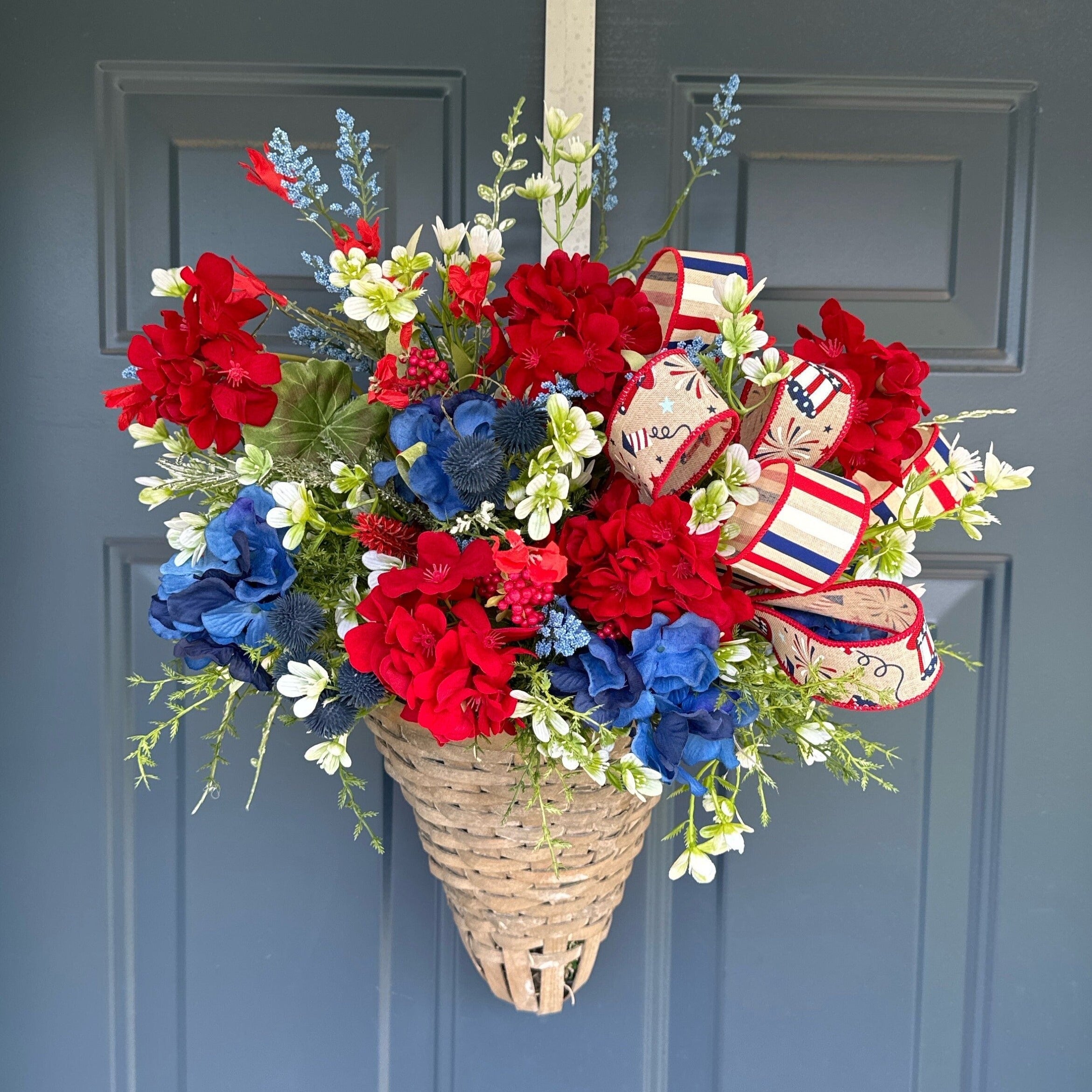 Red, White and Blue Wall Floral sale Arrangement