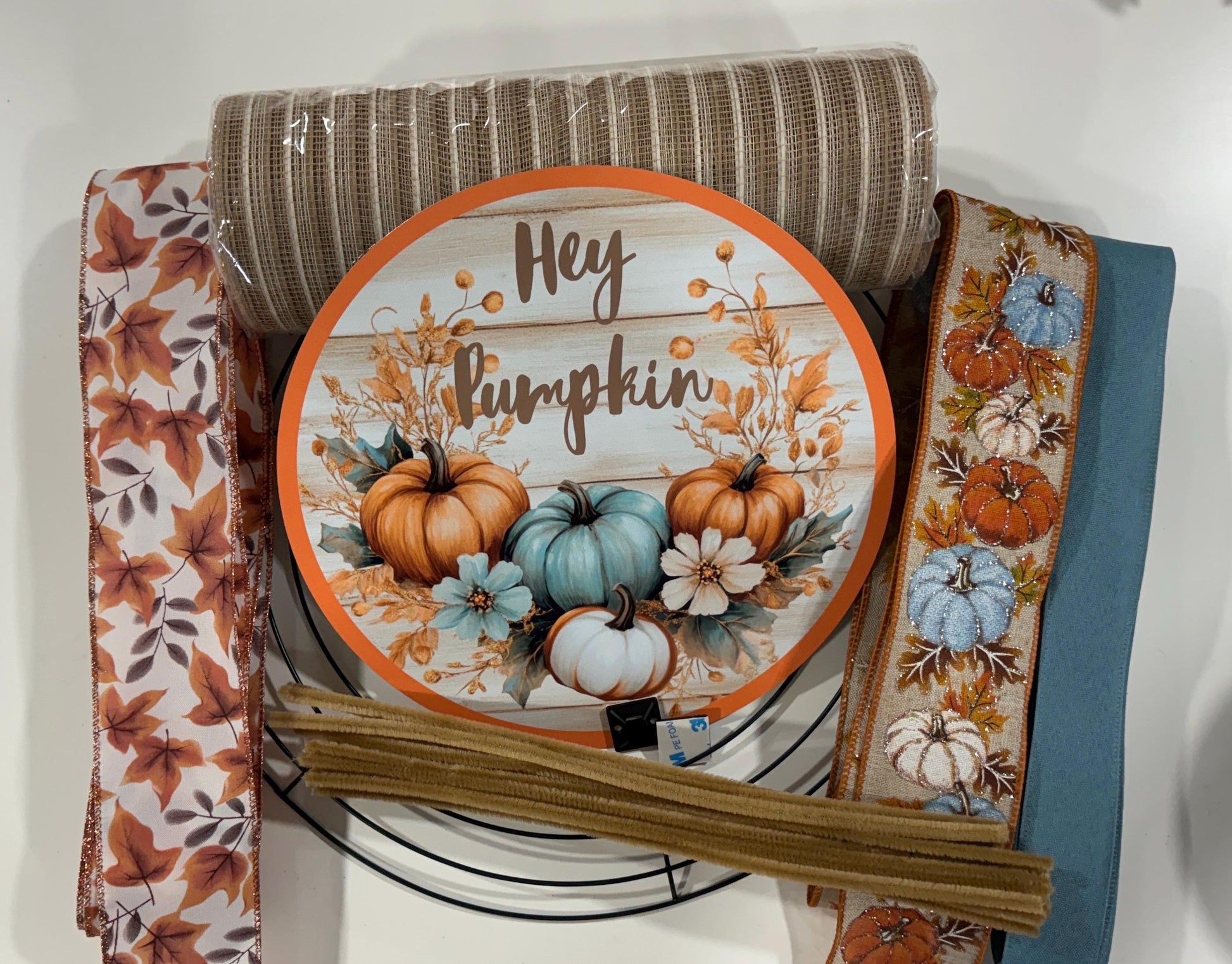 DIY Wreath Kit, Pumpkin Patch Wreath Kit, Fall Wreath Kit, Welcome Wreath Kit, Door Wreath Kit, Pancake Wreath Kit