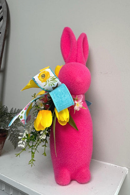 Yellow Bunny Rabbit Spring Flower Arrangement