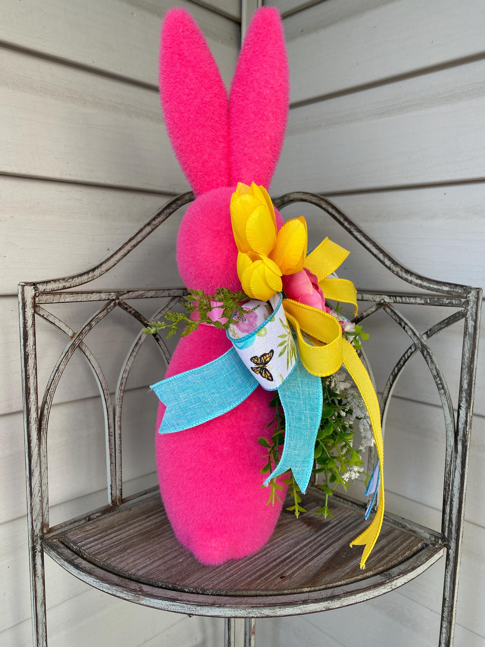 Yellow Bunny Rabbit Spring Flower Arrangement