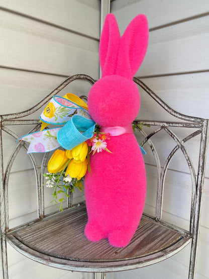 Yellow Bunny Rabbit Spring Flower Arrangement