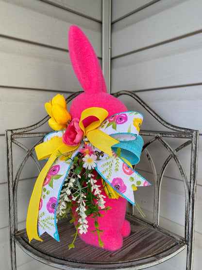 Yellow Bunny Rabbit Spring Flower Arrangement