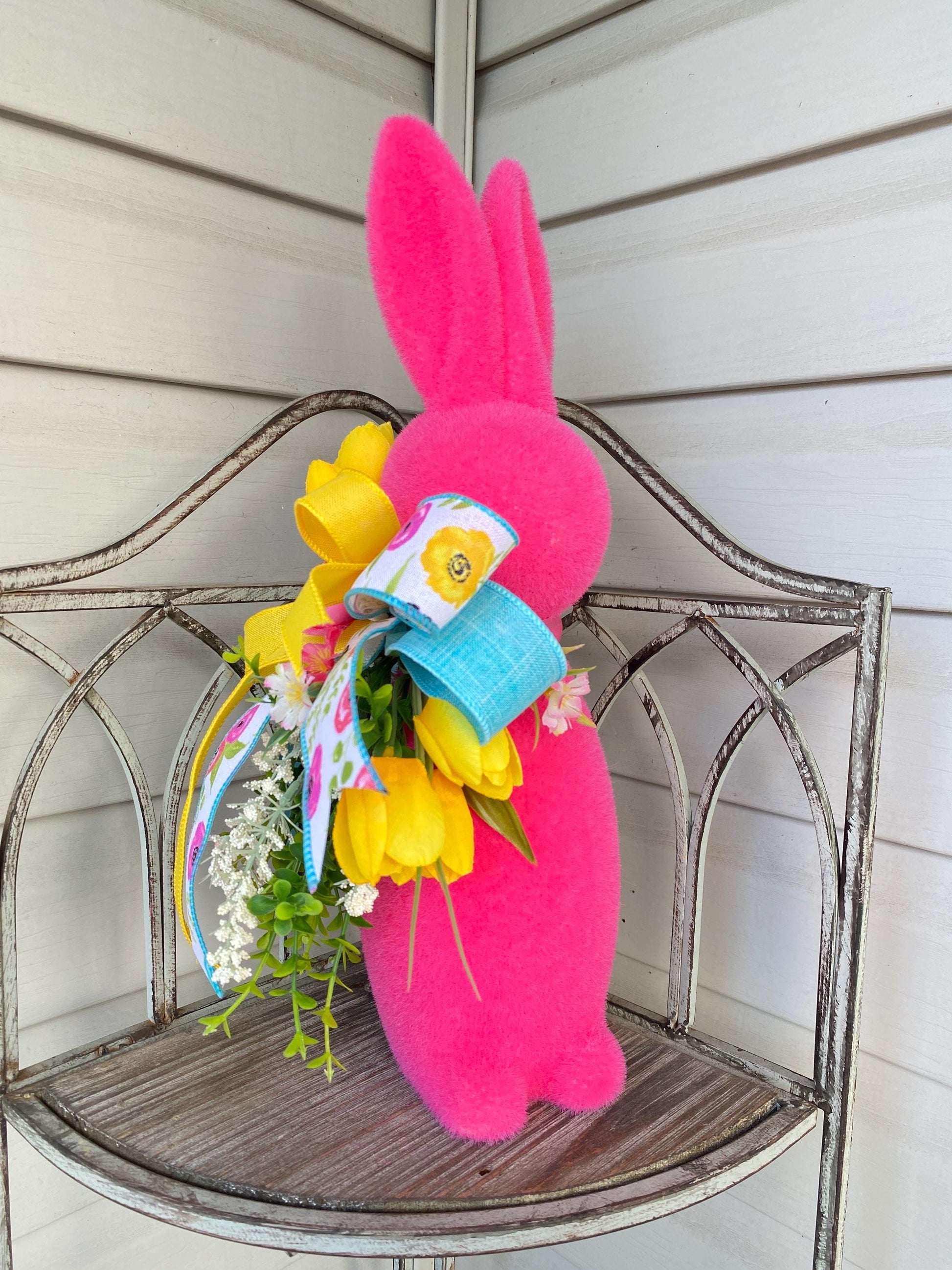 Yellow Bunny Rabbit Spring Flower Arrangement