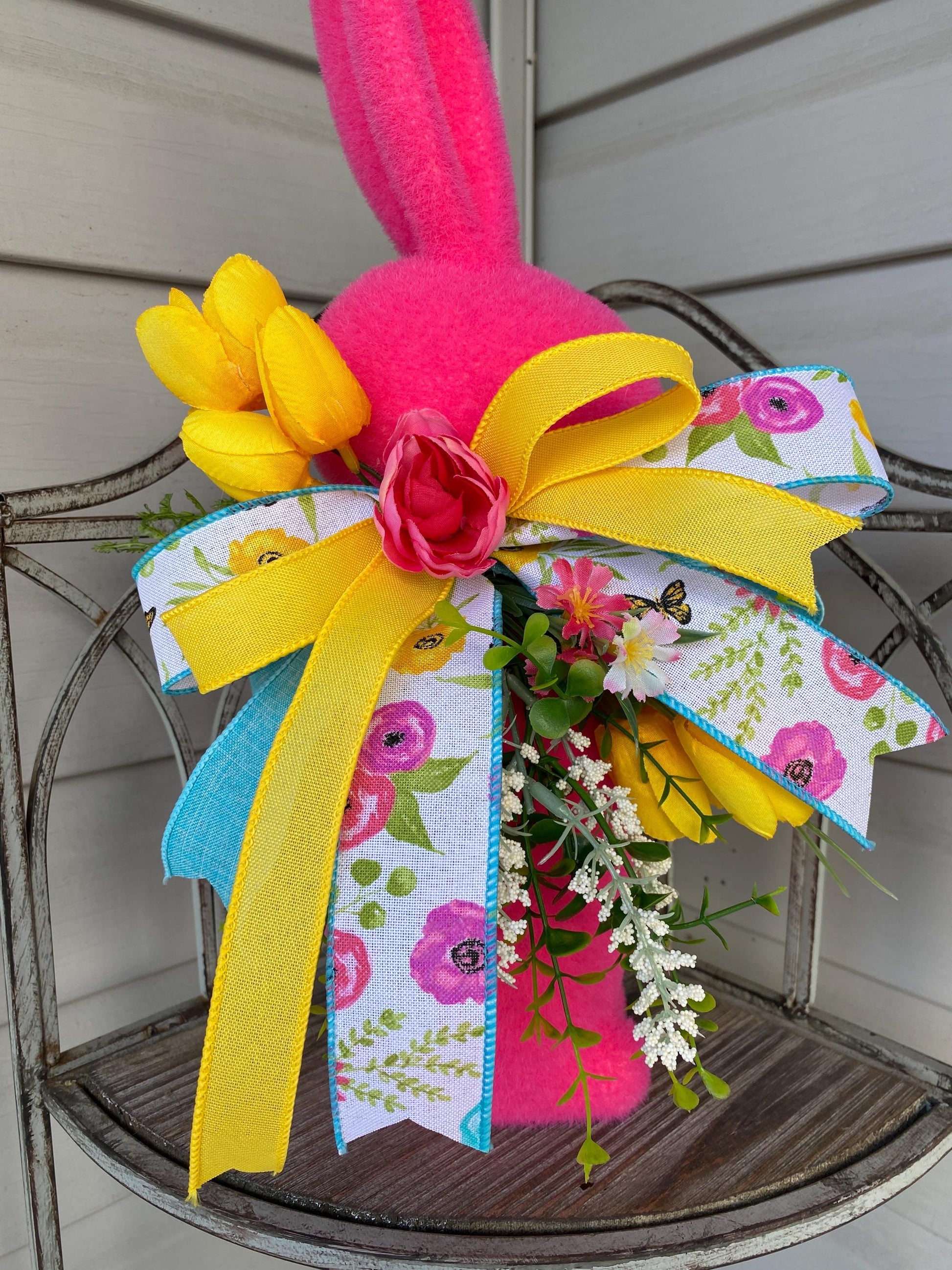 Yellow Bunny Rabbit Spring Flower Arrangement