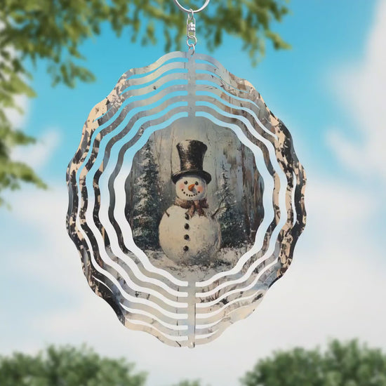 Rustic Snowman Wind Spinner