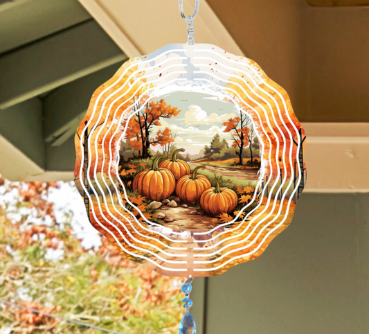 Fall Wind Spinner with Pumpkins