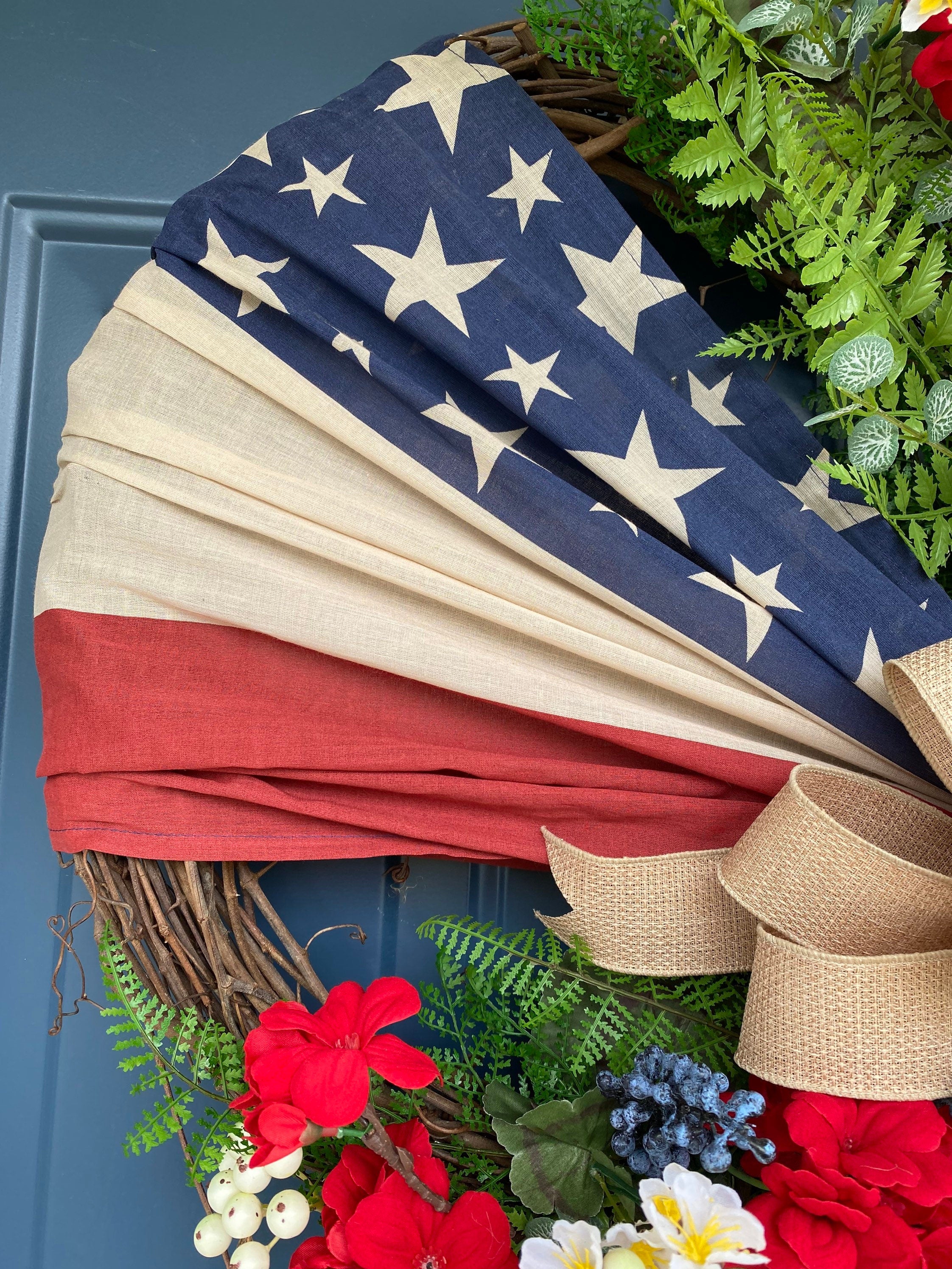 Patriotic Wreath, Flag Wreath, Americana Wreath, store 4th of July Wreath