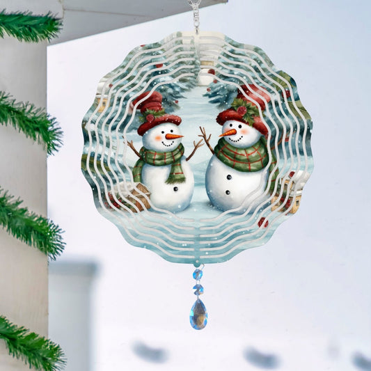 Snowman Wind Spinner, WInter Hanging Wind Sun Catcher, Snowman Garden Gifts, Snowman Garden Art, Spinning Winter Outdoor Decoration