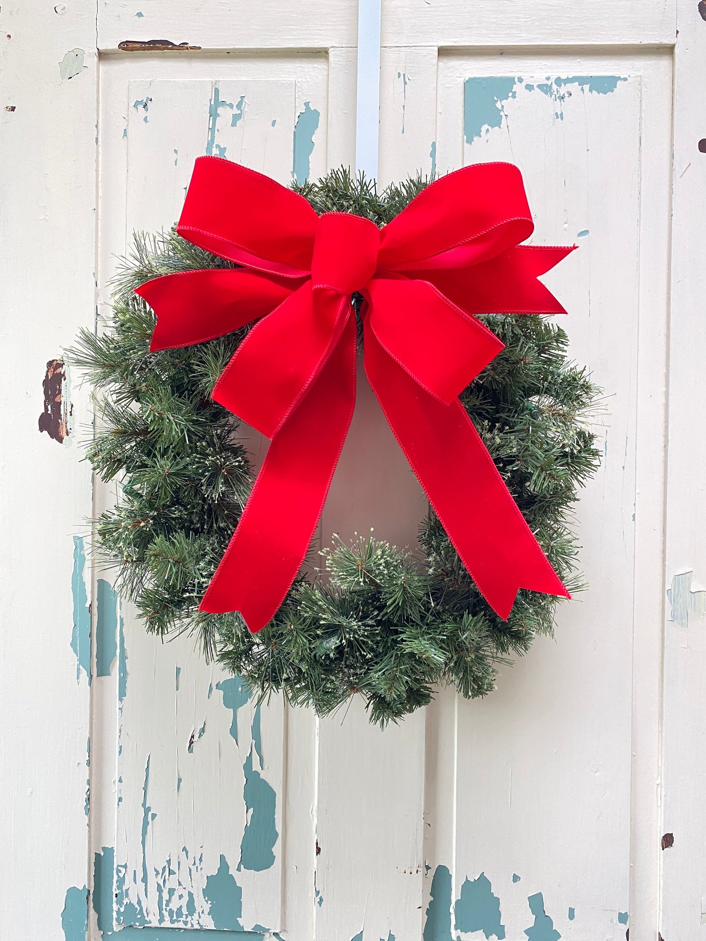 Red Velvet Christmas Bow, Red Velvet Outdoor Holiday Bow, Red Velvet Lantern Bow, Christmas Bow with Red Velvet Outdoor Ribbon, Wreath Bow